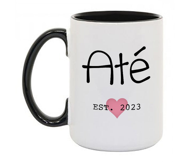 Ate est 2023 Coffee Mug W Black Handle and Rim