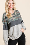 Two Tone Grey and Camo Top