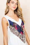 Leopard and Floral Chevron Top