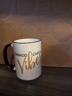 Commod Cheese Coffee Mug With Colored Handle and Rim
