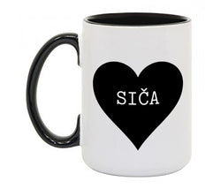 Sica Coffee Mug W Black Handle and Rim